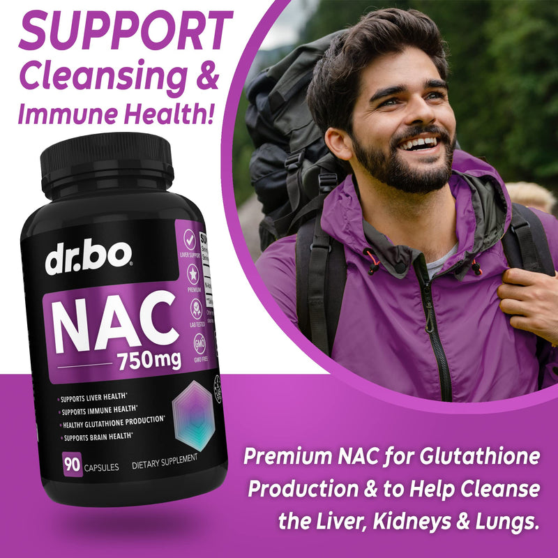 [Australia] - NAC Supplement N-Acetyl Cysteine Pills - 750mg N Acetyl Cysteine Pure Vitamin Capsule - Daily Liver Support Formula for Lung Cleanse Health, Kidney Detox, Brain & Respiratory Supplements - 90 Capsules 