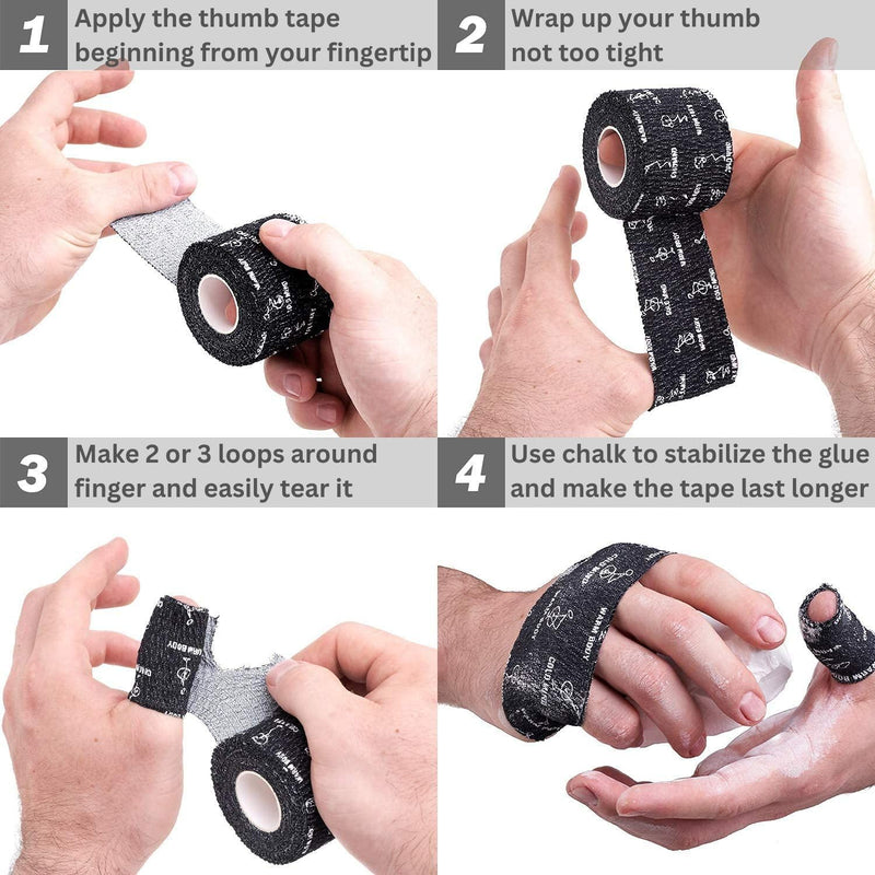 [Australia] - WARM BODY COLD MIND 1.85" Weightlifting Thumb Tape - Hook Grip Tape for Powerlifting, Cross Training, Gym Tape, Workout, Weight Lifting Tape, Athletic Finger Wrap (Mix V1 3 Rolls) 3 Rolls Mix V1 