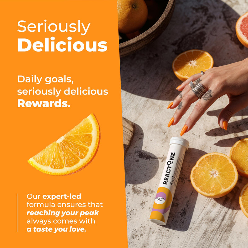 5 in 1 Immunity Plus – Immune Support & Antioxidant Supplement – Vitamin C, Zinc, Manuka Honey, Rosehip & Propolis – Natural Zesty Orange Flavor – 20 Day Supply Effervescent Tablets 20 Count (Pack of 1)