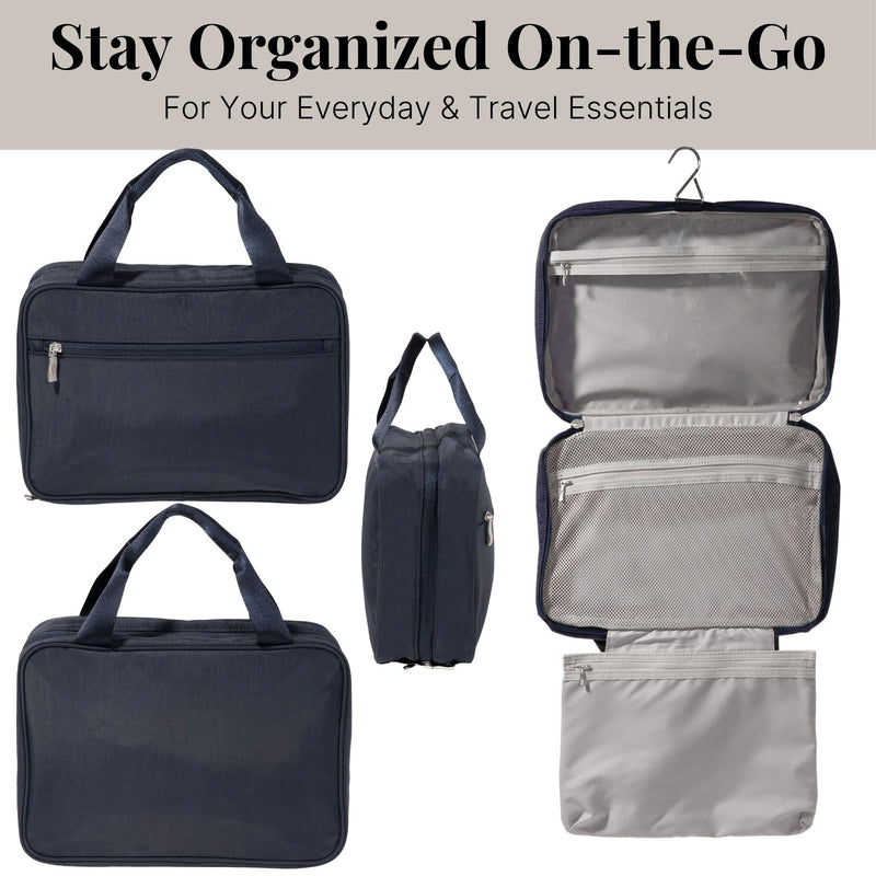 Baggallini Large Hanging Travel Toiletry Kit One Size French Navy