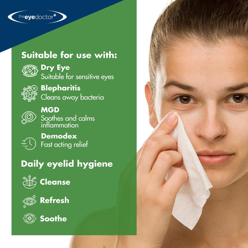 [Australia] - The Eye Doctor Tea Tree Oil Eyelid Wipes - 40 x Single Use Eye Cleaning Wipes for Daily Lid Care - Individual Preservative Free Sensitive Eye Cleaner - Soothes Cleans and Refreshes 40 Count (Pack of 1) Tea Tree Wipes 
