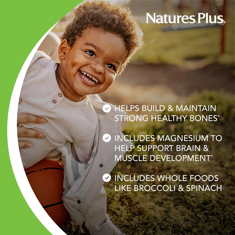 [Australia] - NaturesPlus Animal Parade Sugar-Free Children's Calcium, Vanilla Sundae Flavor - 90 Chewable Animal Shaped Tablets - Magnesium for Bone Health - Gluten Free - 45 Servings 1 
