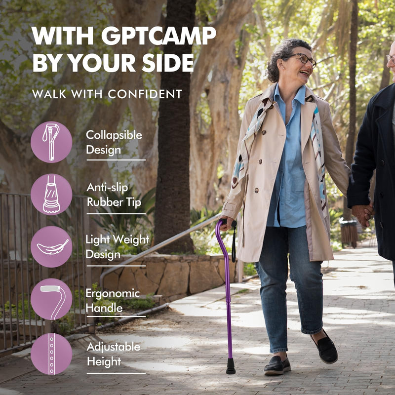 [Australia] - Walking Cane and Walking Stick for Men Women,Lightweight Folding Cane with Offset Soft Cushioned Hand -Purple 