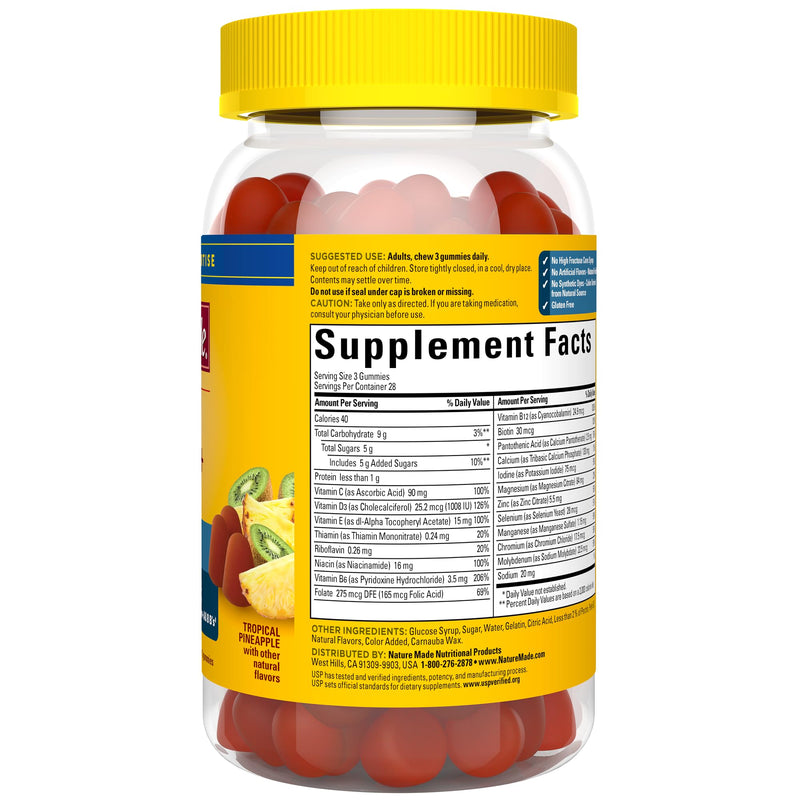 Nature Made Advanced Multivitamin Gummies 50 + for Him, Mens Multivitamins Gummies with Magnesium Citrate, Vitamin D3, Zinc, All 8 B Vitamins, 84 Multi Vitamins, 28 Day Supply,(Pack of 2) 84 Count (Pack of 2)