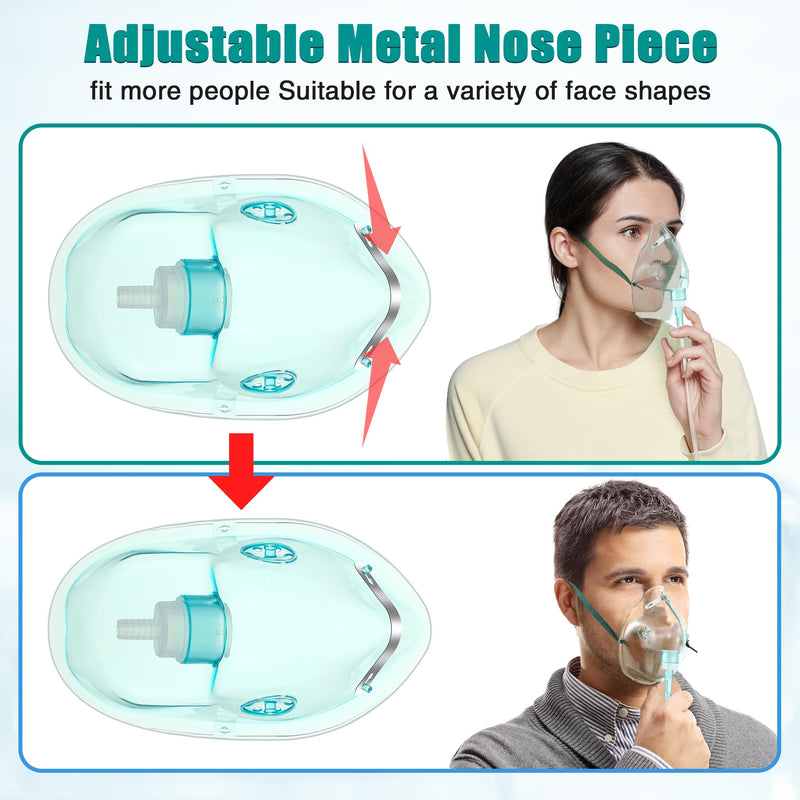 [Australia] - Geiserailie 2PCS XL Non Rebreather Oxygen Mask with Reservoir Bag, Non Rebreathing Oxygen Mask with 6.6ft Tubing and Adjustable Elastic Strap 