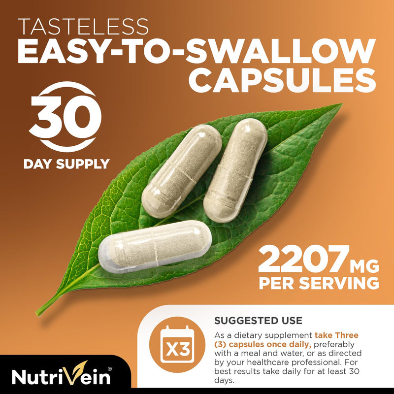 Nutrivein Premium Magnesium L-Threonate & Resveratrol Supplement Bundle: High-Absorption Magnesium Threonate and Resveratrol Capsules for Repair, Defenses, & Vitality