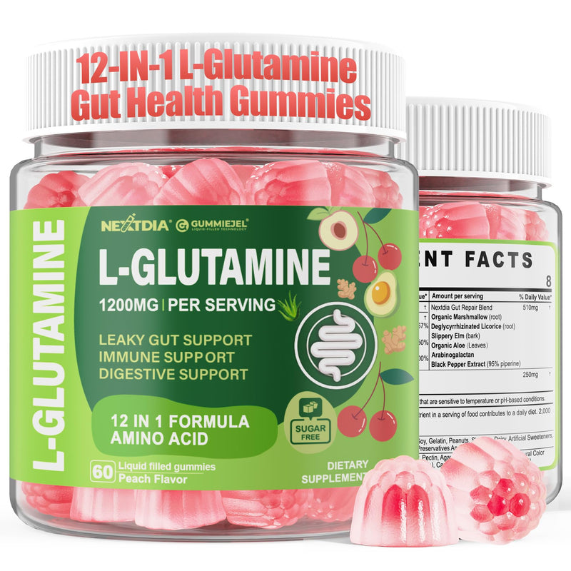 [Australia] - L-Glutamine 1200mg Gut Health Gummies with Digestive Wellness ‚Äì Gut Repair, Digestive Harmony, and Immune Boosting Blend ‚Äì Helps Alleviate Heartburn, Bloating, Gas, Constipation 