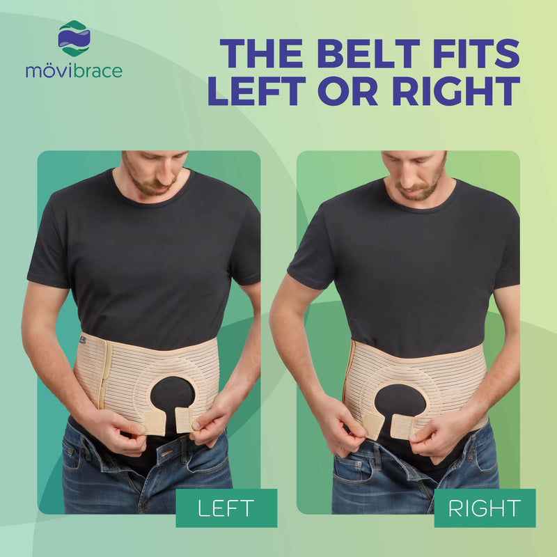 [Australia] - Abdominal Ostomy Belt for Post-Operative Care after Colostomy or Ileostomy Surgery Abdomen (Large), Black Large 