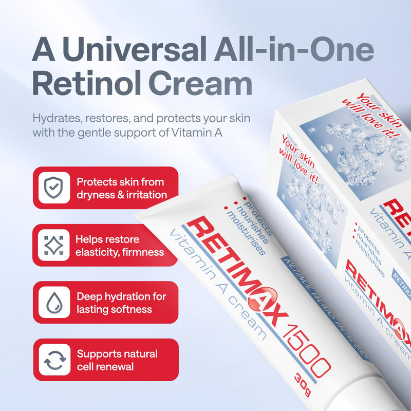 1500 Vitamin A, Retinol, Protective Ointment, Anti-Ageing Anti-Wrinkles Cream for Sensitive & Dehydrated Skin - 30g (2)