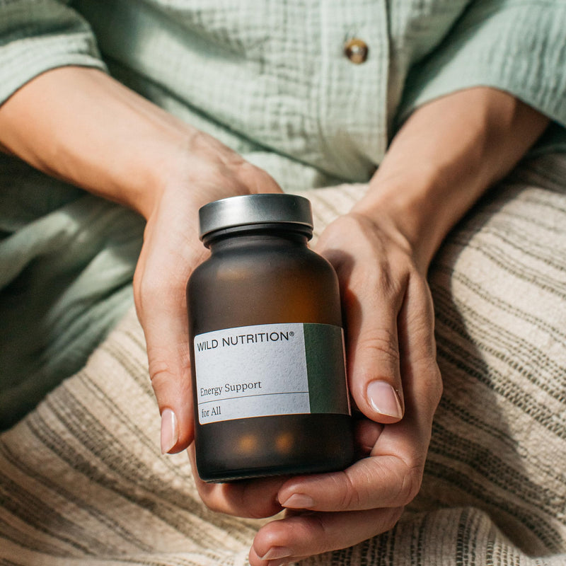 WILD NUTRITION Food-Grown Energy Support | with Iron, Vitamin C, and Magnesium - Ethically Sourced - Maintain Energy Levels + Immune Support - 60 Capsules
