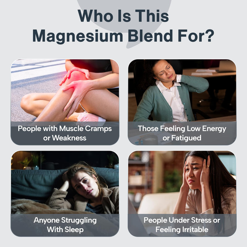 Paused Magnesium 3-in-1 Complex – 225mg Elemental Magnesium from Glycinate, Citrate & Malate – 60 Vegan Capsules – Magnesium for Energy, Muscles & Nervous System – Made in UK