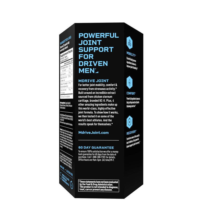 [Australia] - Mdrive Joint Support Supplement for Men - Supports Healthy Joint Function, Flexibility, Comfort & Mobility - Features UC-II Collagen, Turmeric Curcumin & Sodium Hyaluronate from Hyaluronic Acid, 30ct 