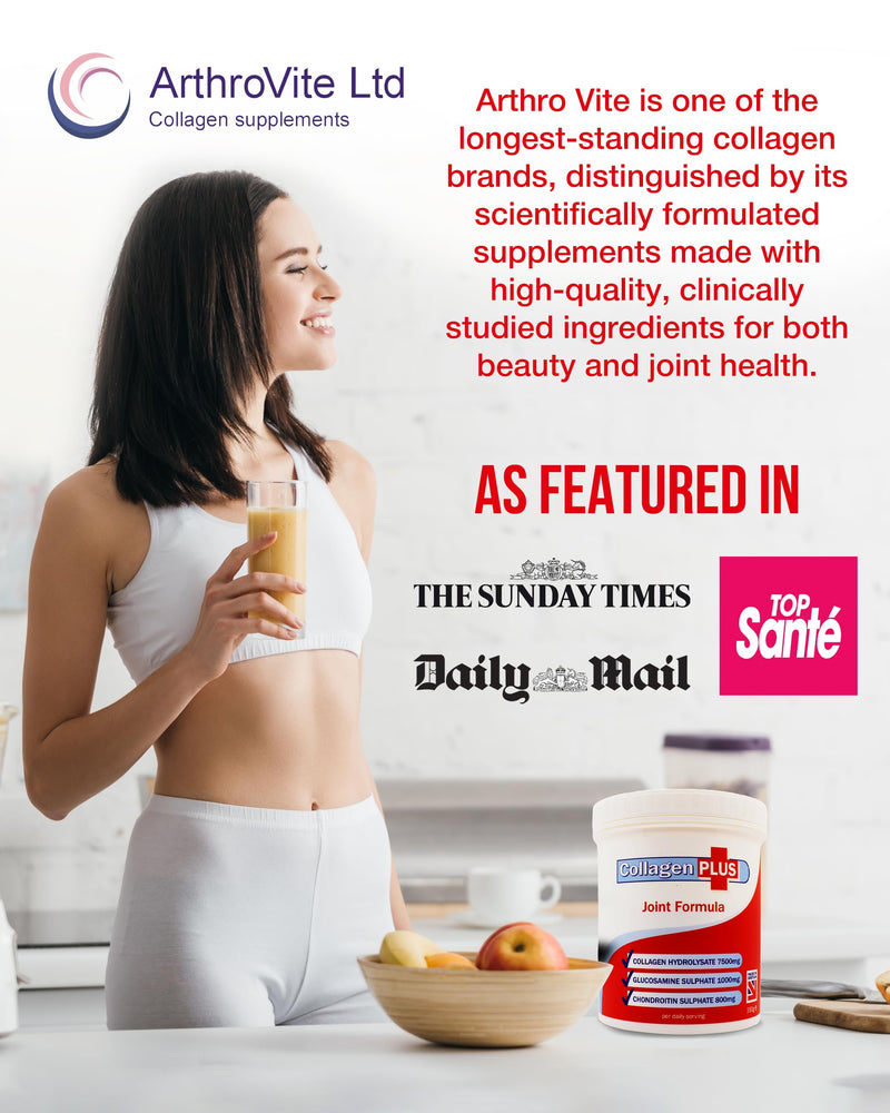 Collagen Plus 3-in-1 Powder for Women & Men - Orange Flavoured & Dissolves Easily. with Vitamin C, Glucosamine, Chondroitin & Collagen for Joints - Yeast, Lactose & Gluten Free - 350g Collagen Plus 3-in-1 (Orange Flavour With Glucosamine & Chondroitin)