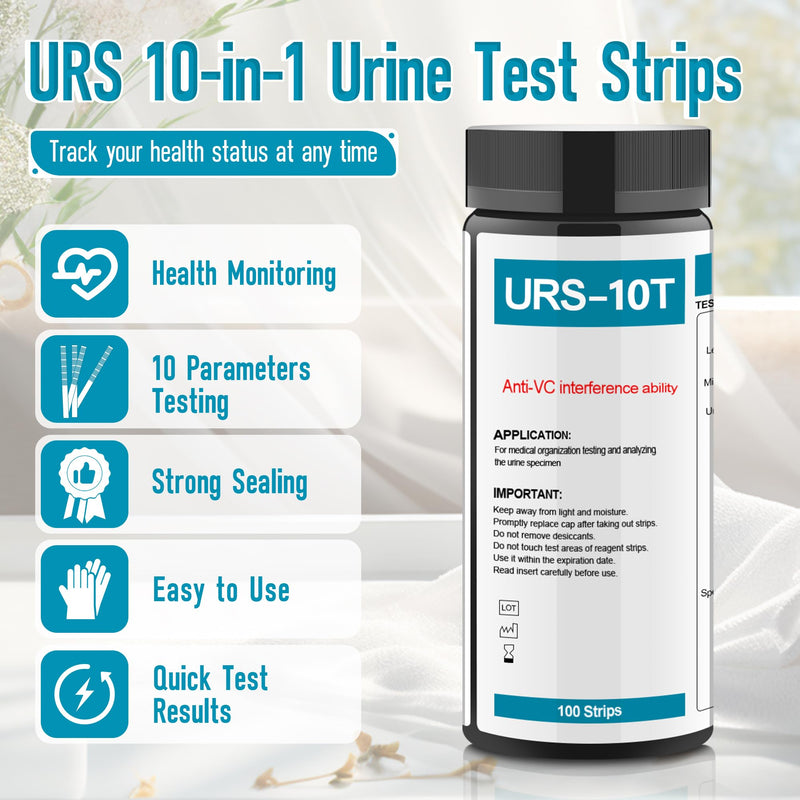 [Australia] - Urine Test Strips URS 10-in-1,10 Parameters UTI Test Strips,Ketone Test Strips,Urine Test Strips for Nitrite, Bilirubin, pH, Protein,UTI, More,100 CT Urine Test Strips for Urinalysis. 