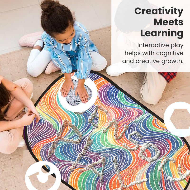 [Australia] - SENSORY4U Sensory Floor and Wall Mat for Kids – Large Sequin Flip Play Mat for Tactile Fun and Interactive Play – Reversible Fidget Rug for Playrooms, Classrooms and Bedrooms 