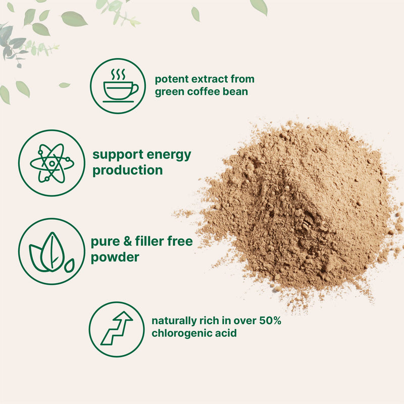 [Australia] - Pure Green Coffee Bean Extract, 4 Ounce, Filler Free with Natural Caffeine, Green Coffee Bean Fat Burn Supplement with 50% Chlorogenic Acid, Supports Metabolism and Weight Management, Vegan Friendly 