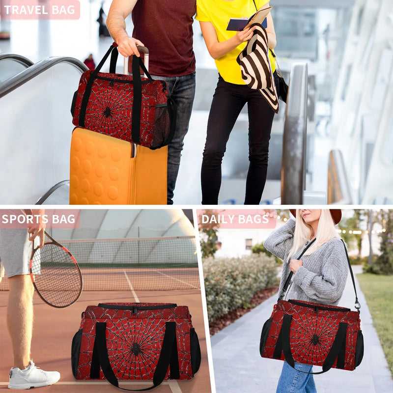 39L Duffle Bag for Travel Carry on Bag for Men Women Foldable Sport Gym Tote Bag Waterproof Overnight Weekender Bag with Side Pocket Web color 5