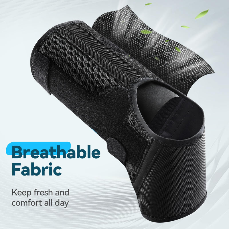 [Australia] - AGPTEK Ankle Brace for Women Men, Adjustable Lace-Up Ankle Support with Removable Splints for Sprained Ankle, Injury Recovery, Ankle Stabilizer Wrap for Basketball Volleyball Sports, Blue, M Medium 