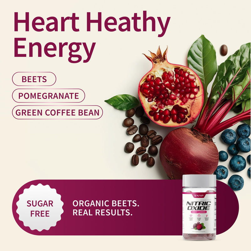 Snap Supplements - Beet Elbows with Nitric Oxide Promotes Healthy Blood Circulation - 120 Gummies