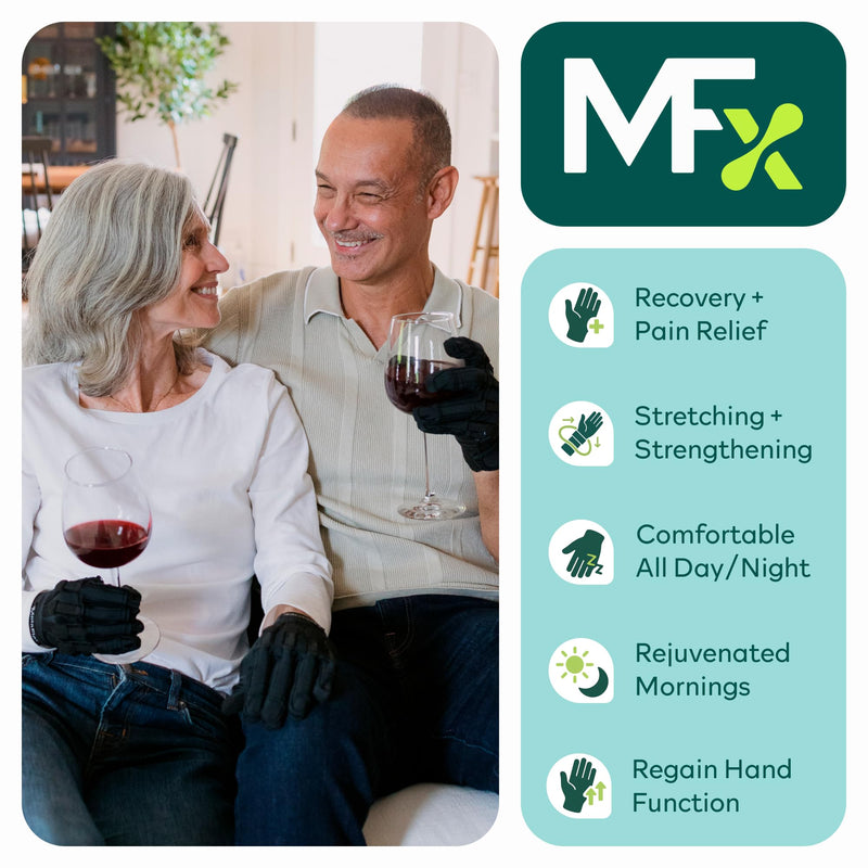 MetaFlex Arthritis Pain Relief Gloves - Therapeutic Compression Glove & Wearable Grip Strengthener - Adjustable Resistance Bands for Swelling Relief and Mobility Improvement Medium Left