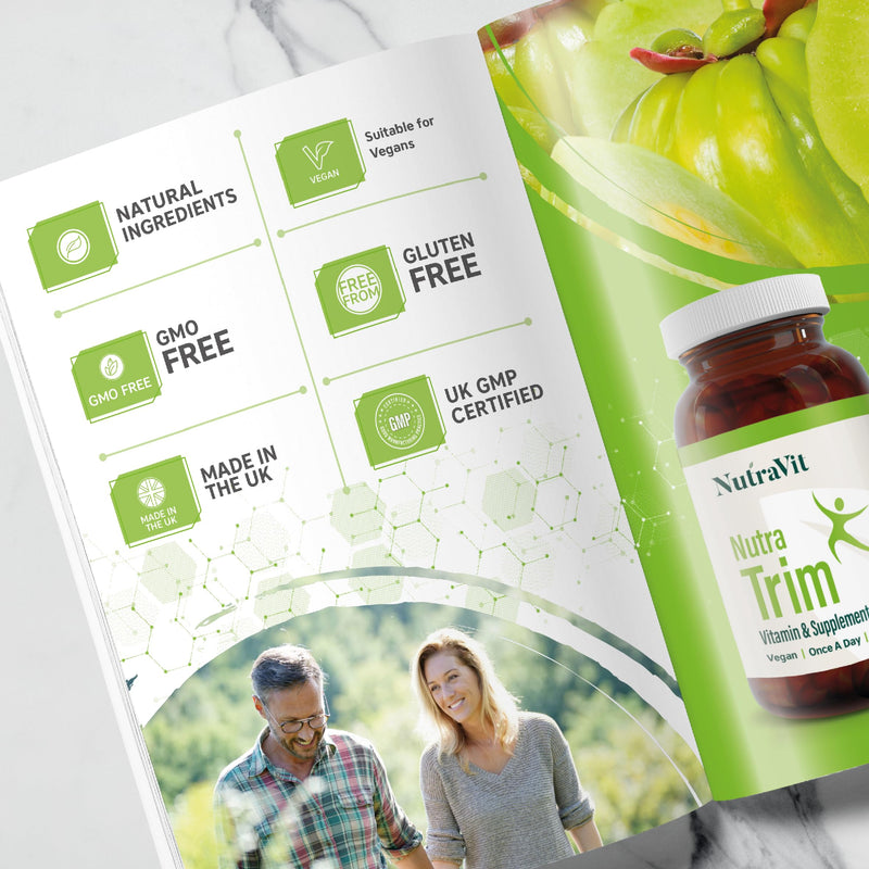 NUTRATRIM - Weight Management Supplement | Slimming Tablets - 30 Tablets - Helps Achieve Weight Goals & Digestion | with Raspberry Ketones, Apple Cider Vinegar & Green Tea - Vegan - NutraVit