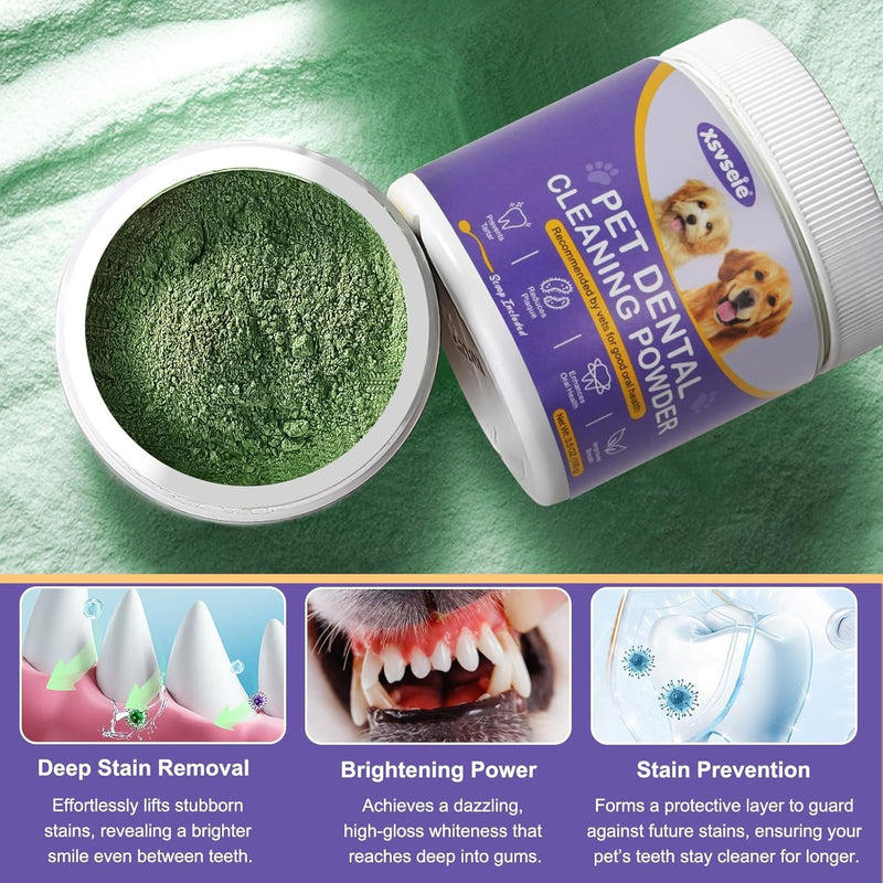 Dog Teeth Cleaning Powder for Dog Bad Breath Treatment, Dog Dental Powder for Dog Breath Freshener with Probiotics, Plaque Tartar Off Dog Tooth Powder Made Easy, Dog Dental Care, All Types Dogs - PawsPlanet Australia