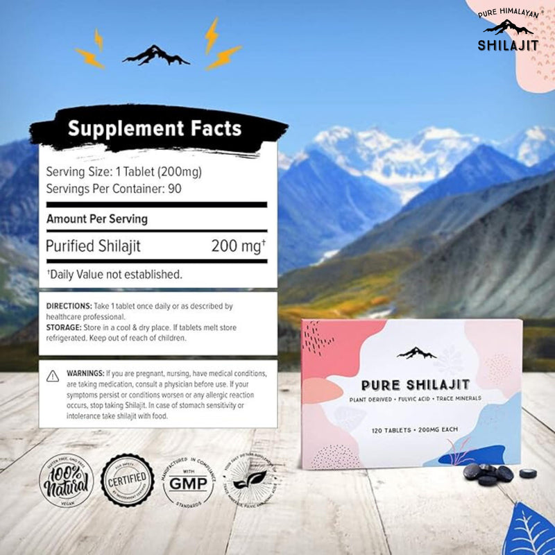[Australia] - Pure Himalayan Shilajit Dry Drops (90 Tablets - 200mg each) Maximum Potency Pure Shilajit for Men with 85+ Trace Minerals & Fulvic Acid for Metabolism, Energy & Immune Support 90 Count (Pack of 1) 
