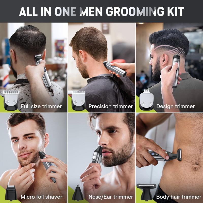 [Australia] - Brightup Beard Trimmer Men, Beard Trimmer for Men, IPX7 Waterproof Hair Clipper Hair Trimmer for Beard, Head, Body, Groin and Face, Electric Shaver 