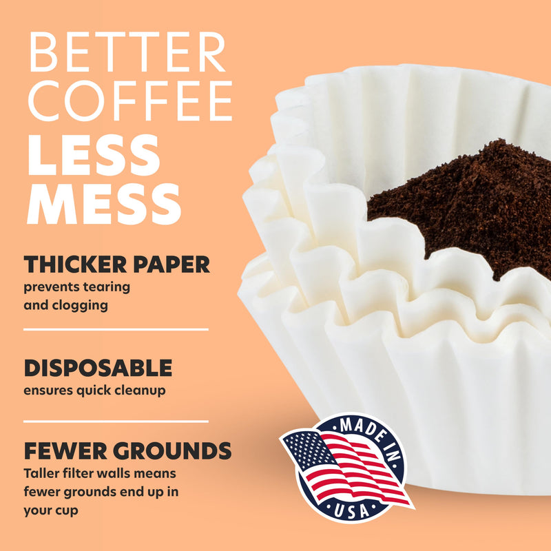 [Australia] - Tupkee Coffee Filters 4-6 Cups - 200 Count, Junior Basket Style, White Paper, Chlorine Free Coffee Filter, Made in the USA 
