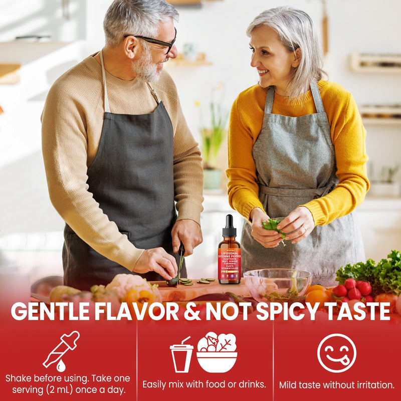 [Australia] - Cayenne Pepper Drops Liposomal Supplement Liquid + Hawthorn Berry, Vitamin D3 K2 Beet Root Powder, Ceylon Cinnamon, CoQ10, Turmeric Curcumin, Cayenne Pepper Extract - 2oz 2 Fl Oz (Pack of 1) 