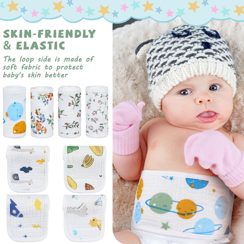 [Australia] - Vabean 8 Pcs Baby Infant Umbilical Cord Comfort Adjustable Cotton Belly Band for Protection, Baby Gifts for 0 To12 Months (Lovely) Lovely 