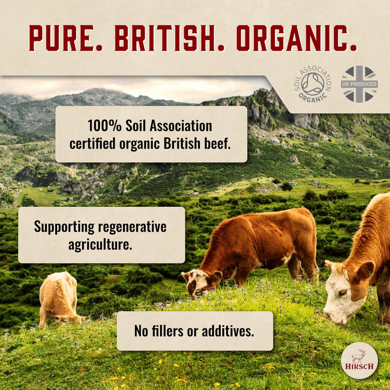 Hirsch Organic UK Grass Fed Beef Kidney Supplement - Soil Association Certified 100% Organic and Glyphosate Free & Vitamin & Mineral 3rd Party Tested