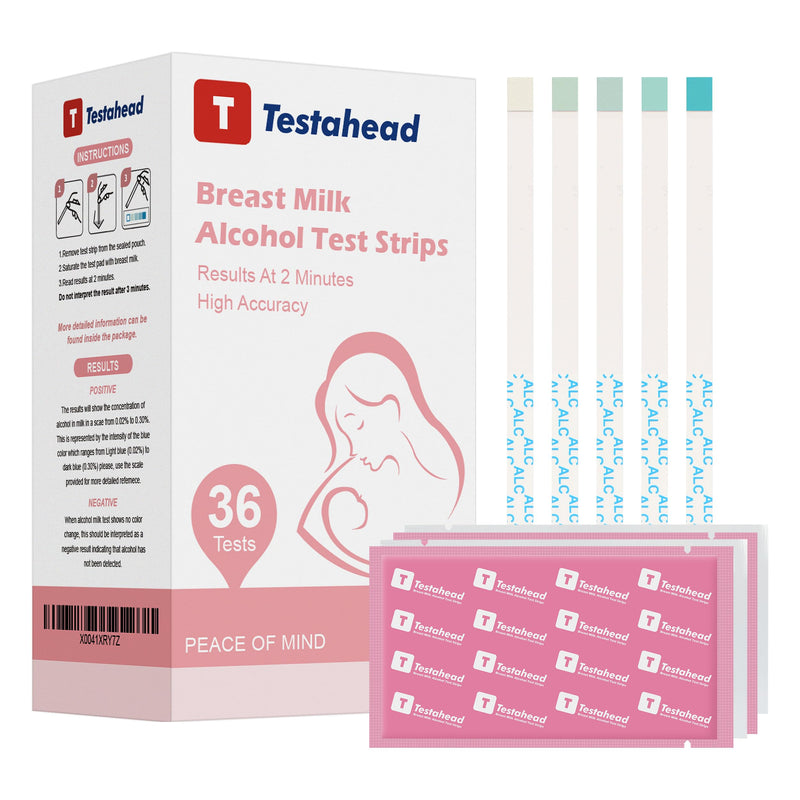 [Australia] - 36Pcs Alcohol Test Strips for Breastmilk, Quick Results in 2 Minutes Breast Milk Alcohol Test Strips for Breastfeeding Moms at Home Holiday Party 
