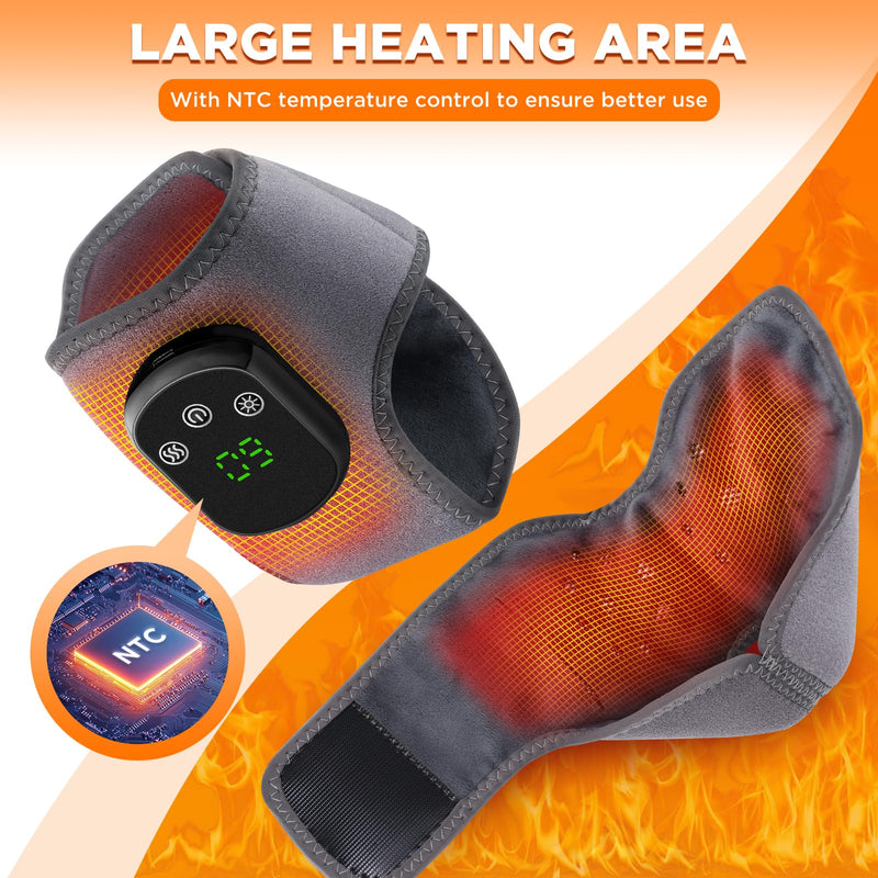 Cordless Ankle Heating Pad Neuropathy Foot Massager, FSA Eligible Items List, Ankle Massager for Pain Relief, Heated Ankle Wrap Heating Foot Massage with 5 Heats, 3 Vibration Modes Grey