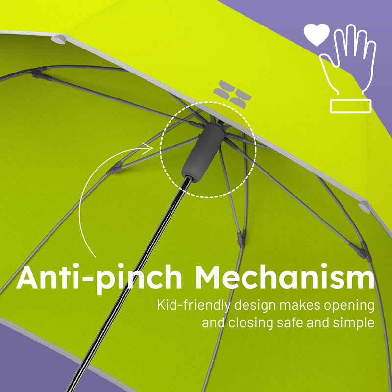 Weatherman Umbrella for Kids - Kids Umbrella Girls Boys Toddlers Child - Soft Edges, Pinch-Proof, Comfortable Grip Design - Lightweight, Stick, Durable Travel Kids Outdoor Umbrella Going to School, Park & Beach Neon Yellow