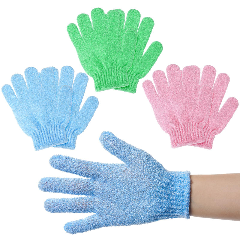 [Australia] - URAQT peeling gloves, pack of 6 exfoliating gloves, peeling gloves, body peeling gloves for body and face C-6PCS 