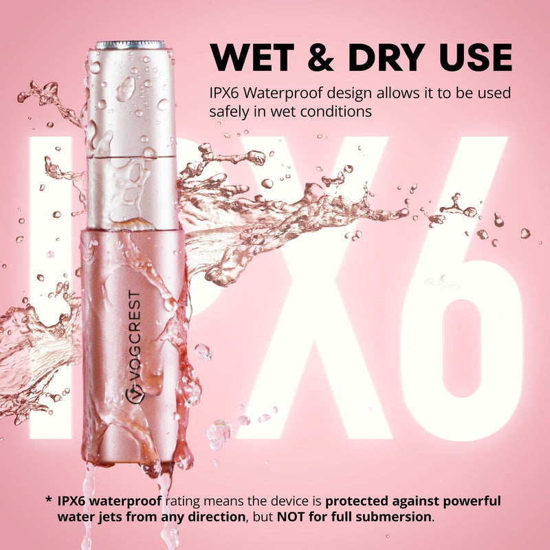 [Australia] - VG VOGCREST Nose Trimmer for Women: 2 in 1 Rechargeable Facial Hair Removal - Portable Mini Face Shaver for Chin Lip Peach Fuzz Ideal for Travel Use Rose Gold 