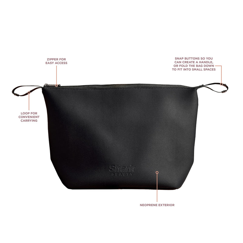 Shark SpeedStyle Beauty Tool Storage Bag, Travel-Friendly, Black XSKHD3SPA | Neoprene Material, Foldable with Snap Buttons, Holds All Accessories 9.8 x 6.1 x 10.2 inches