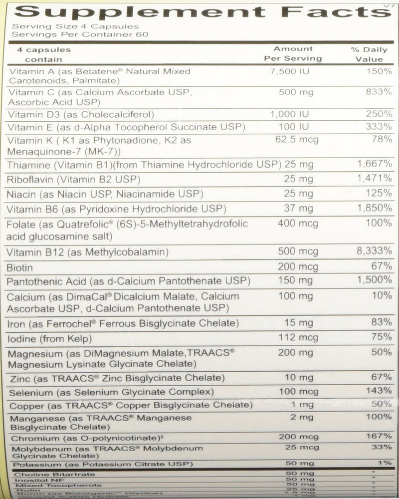 Ortho Molecular Products Alpha Base Capsules with Iron, 240 Count