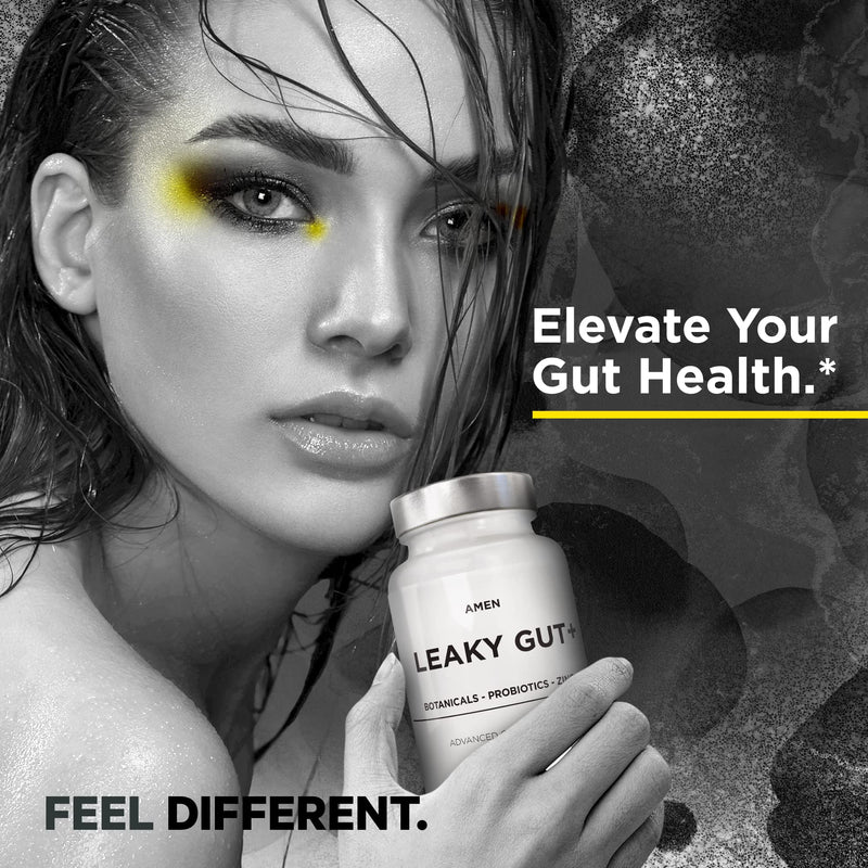 [Australia] - Amen Leaky Gut Supplements - Advanced Formula with Bioavailable L Glutamine, Zinc, Turmeric, Licorice Root - Bowel and Stomach Probiotics & Fermented Prebiotics - Vegan, Non-GMO - 90 Capsules 90 Count (Pack of 1) 