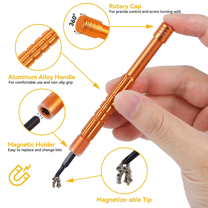 [Australia] - Upgraded All-in-One Magnetic Eyeglass Repair kit with Magnifying Glass, Repair Tool Kit with 12 interchangeable Screwdriver Bits, Nose Pads, Screws and Tweezer for Eyeglass, Sunglass, Watch, Laptop 