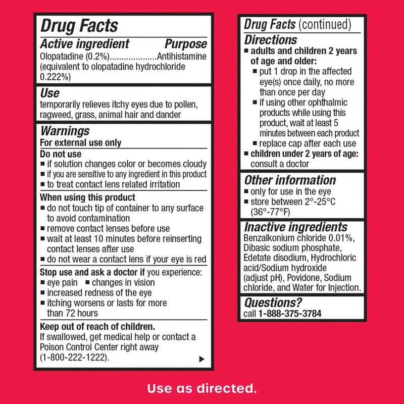 HealthCareAisle Eye Allergy Itch Relief - Olopatadine Hydrochloride Ophthalmic Solution USP, 0.2% - 2.5mL (Twin Pack), Eye Allergy Drops Twin Pack (2.5 ML)