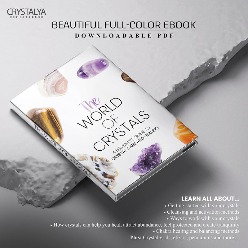 [Australia] - Large Premium Crystals and Healing Stones in Wooden Gift Box + 50pg EBOOK – 7 Chakra Tumbled Gemstones, Amethyst Crystal, Rose Quartz, Quartz Crystal Point, and Info Guide, Made in U.S.A. Chakra Balancing 