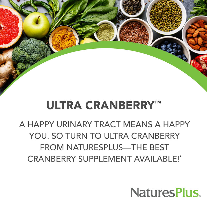 NaturesPlus Ultra Cranberry, Sustained Release - 1000mg, 120 Tablets - with Vitamin C - Vegetarian, Gluten Free - 60 Servings 120 Count (Pack of 1)