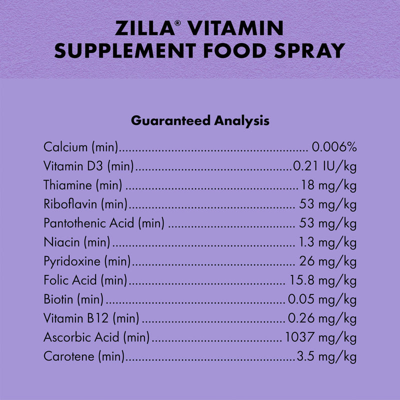 Zilla Vitamin Supplement Food Spray, with Carotene, Spray-on Multivitamin Supplement for Reptiles - PawsPlanet Australia