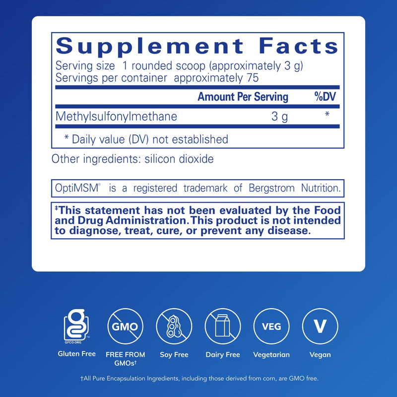 [Australia] - Pure Encapsulations MSM Powder | Hypoallergenic Supplement Supports Joint, Immune, and Respiratory Health | 8 Ounces 