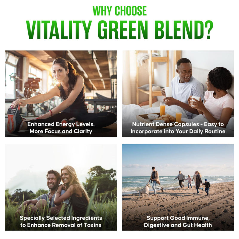 Organic Super Greens Capsules | Ultimate Green Blend of 6 Super Greens & Superfood Powder | 120 Capsules | Removes Toxins & Boost Energy | Gluten-Free, Vegan & Soil Association Certified