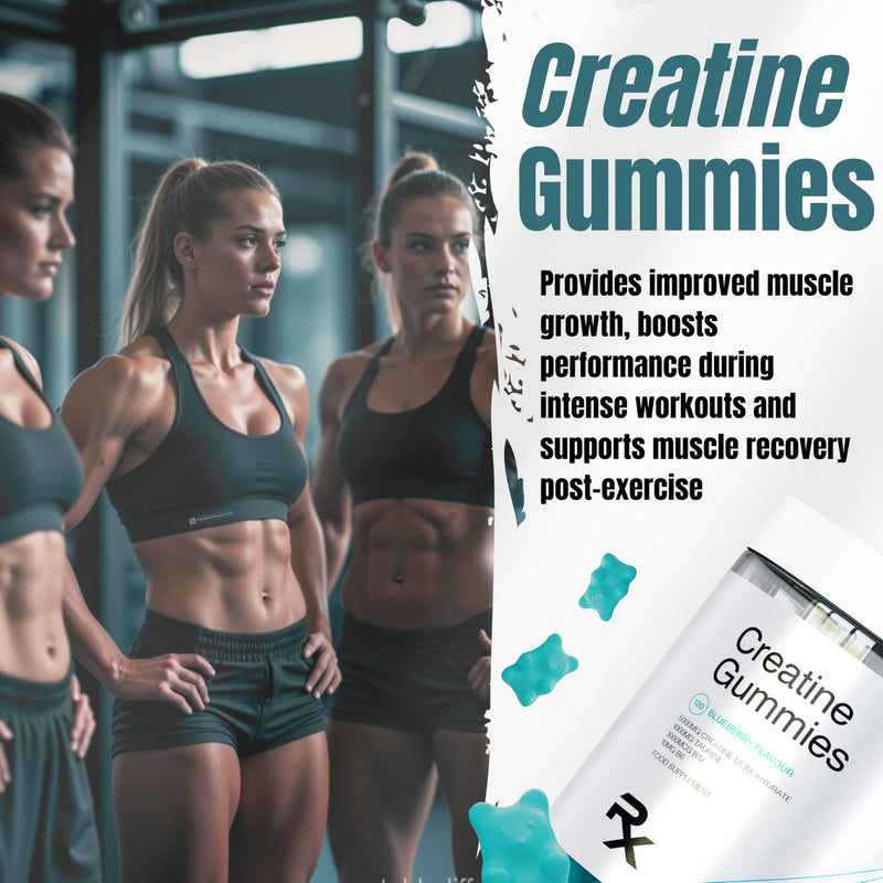 Creatine Gummies 5000mg – Chewable Creatine Supplement 1 Month Supply for Men and Women. Plus B12, B6 & Taurine. 120 Sugar Free & Vegan Creatine Monohydrate Gummies Blueberry Flavour 60 count (Pack of 1)