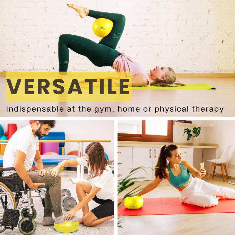 [Australia] - ProBody Pilates Ball Exercise Balls Physical Therapy, Small Exercise Ball for Between Knees, 9 Inch Core Ball, Stability Ball or Barre Ball for Rehab, Yoga, Physical Therapy Ball Yellow 