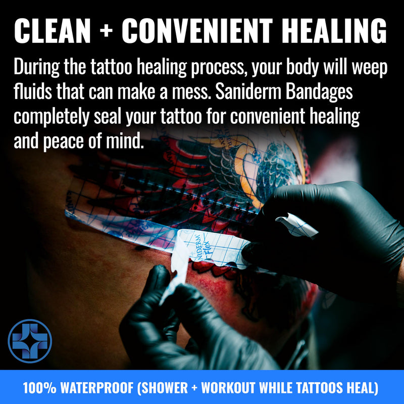 [Australia] - Saniderm Flex Tattoo Aftercare Bandage (New) (3 Sheets, 6 in x 8 in) ‚Äì Convenient, Faster Tattoo Healing and Protection ‚Äì Sterile, Waterproof, Ultra Flexible, Tatoo Aftercare Wrap ‚Äì Matte Finish 6" x 8" (3 Sheets) 